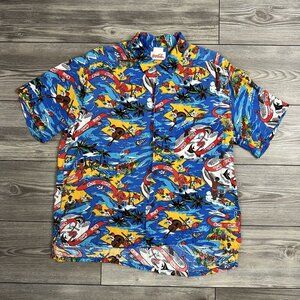 Crazy Vintage 80’s Coca Cola Rayon Hawaiian Button Up Shirt